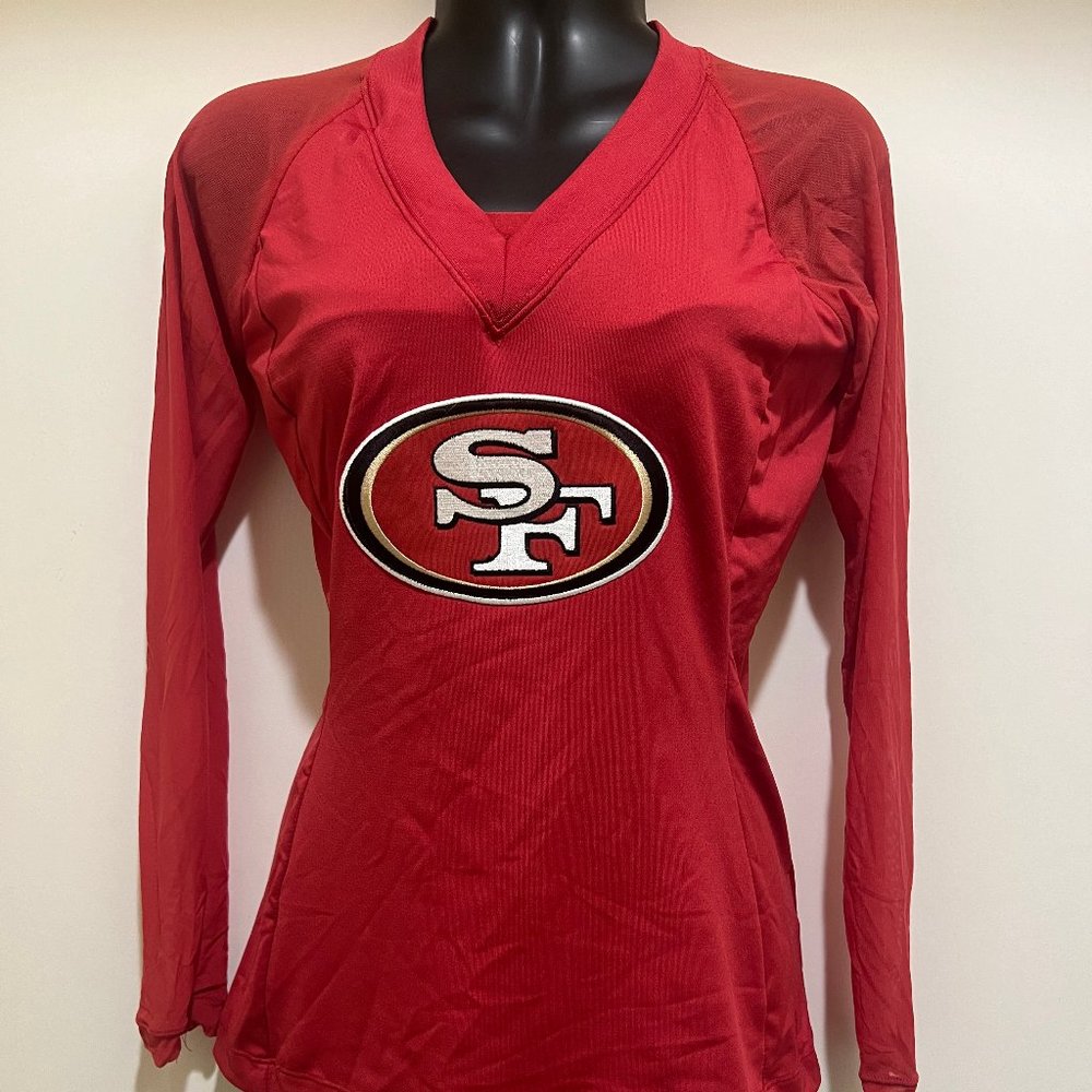 San Francisco 49ers Women Red Long Sleeve Top By All Sport Couture - NEW